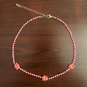 URBAN pink choker with flowers